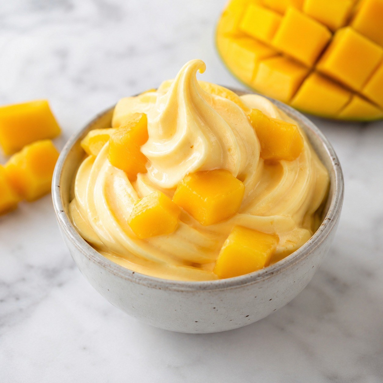 Recette Yaourt glacé mangue réalisée avec un Ninja Creami